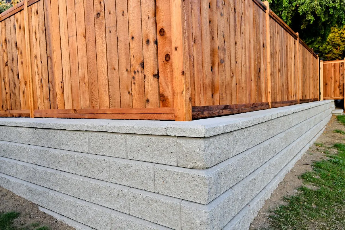 Retaining wall drainage and construction in Charlotte